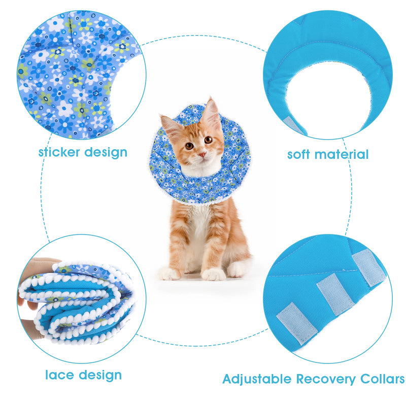 TIESOME Cat Collar Adjustable 6.7-9inch Kitten Recovery Collars Small Dog Cat Post-Surgery Soft Recovery Pet Cone Collar Anti-Bite/Lick Cat Dog Health (Blue) - PawsPlanet Australia