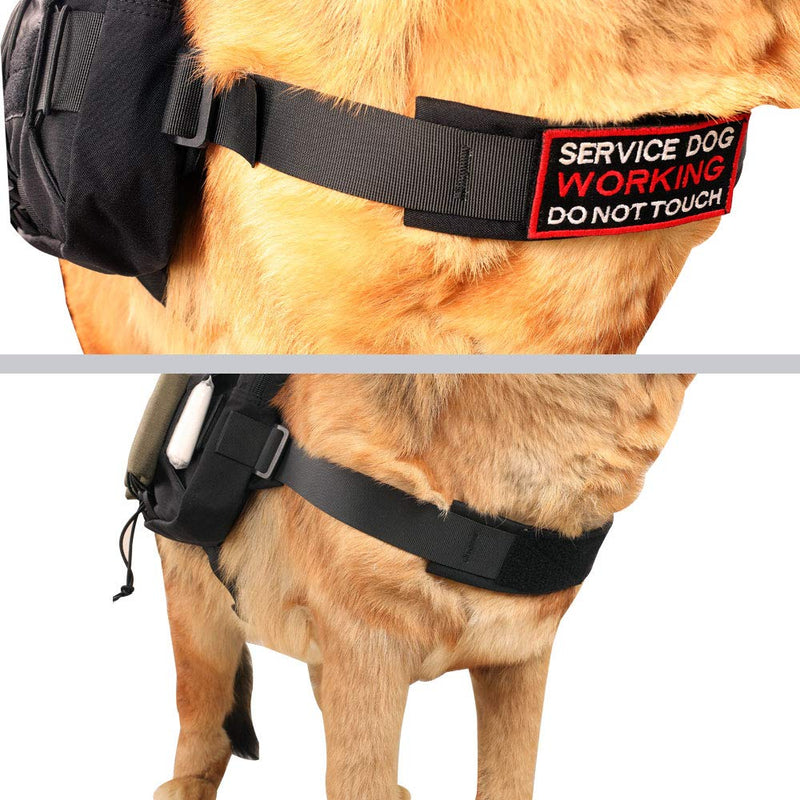 [Australia] - EXCELLENT ELITE SPANKER Dog Pack Hound Dog Saddle Bag Backpack for Travel Camping Hiking Medium & Large Dog with 2 Capacious Side Pockets Black 