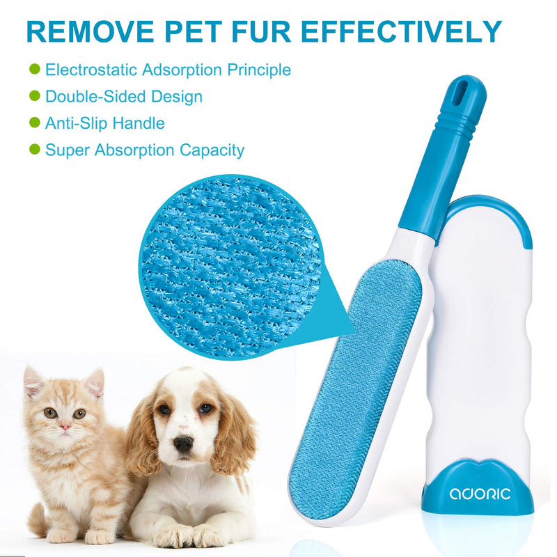 ADORIC Pet Hair Remover, Lint Brush for Dog & Cat, Double Sided Fur Remover Tool with Self-Cleaning Base, Perfect for Clothes, Sofa, Carpet, Car Seat and Travel Updated - PawsPlanet Australia