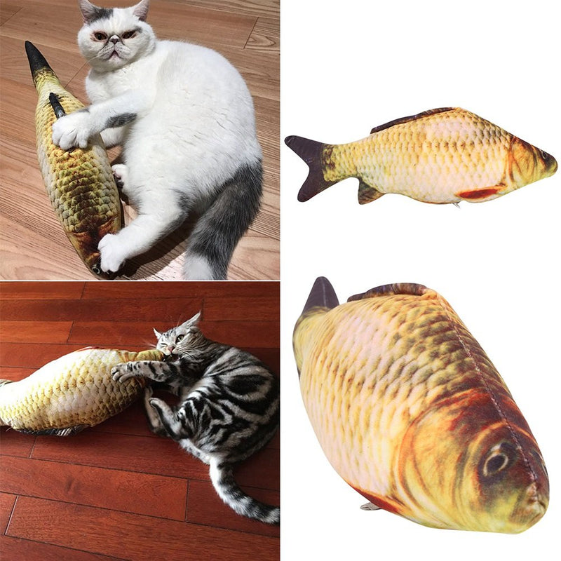 Yosoo Cat Favorite Pet Toy Simulated Fish Form Full of Mint Taste and Cotton Plush Filler for Gnawing Molar Amusement (Size : 20cm/7.9inch) - PawsPlanet Australia