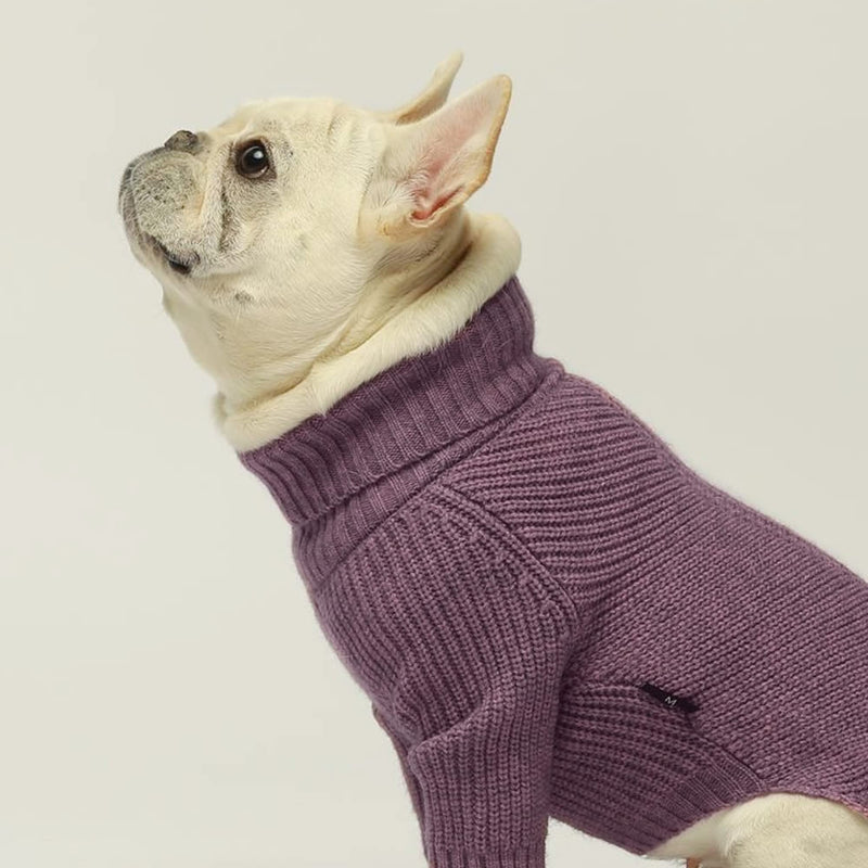 Fitwarm Thermal Knitted Dog Sweater Doggy Winter Coat Pet Clothes Doggie Turtleneck Jacket Puppy Outfits Cat Sweatsuit XS Purple - PawsPlanet Australia