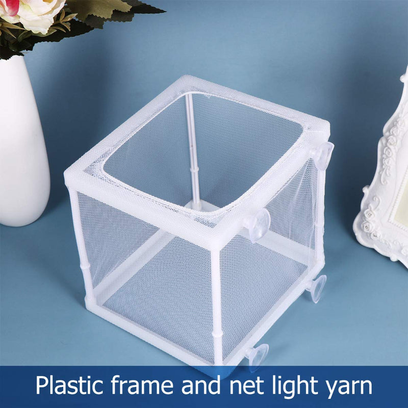 POPETPOP Aquarium Breeder Box - Fish Breeding Box Nylon Mesh Fish Fry Hatchery Breeder Box Floating Isolation Separation Net 2pack 15.7X14.2CM - PawsPlanet Australia