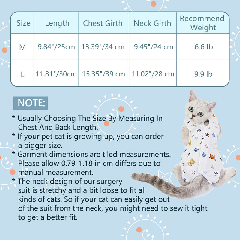 HACRAHO Cat Recovery Suit, 1 Pack Cat Surgical Recovery Suit with Football Pattern Soft Cotton After Surgery Wear for Cats Dogs Pets, Chest Girth 13.39" - PawsPlanet Australia