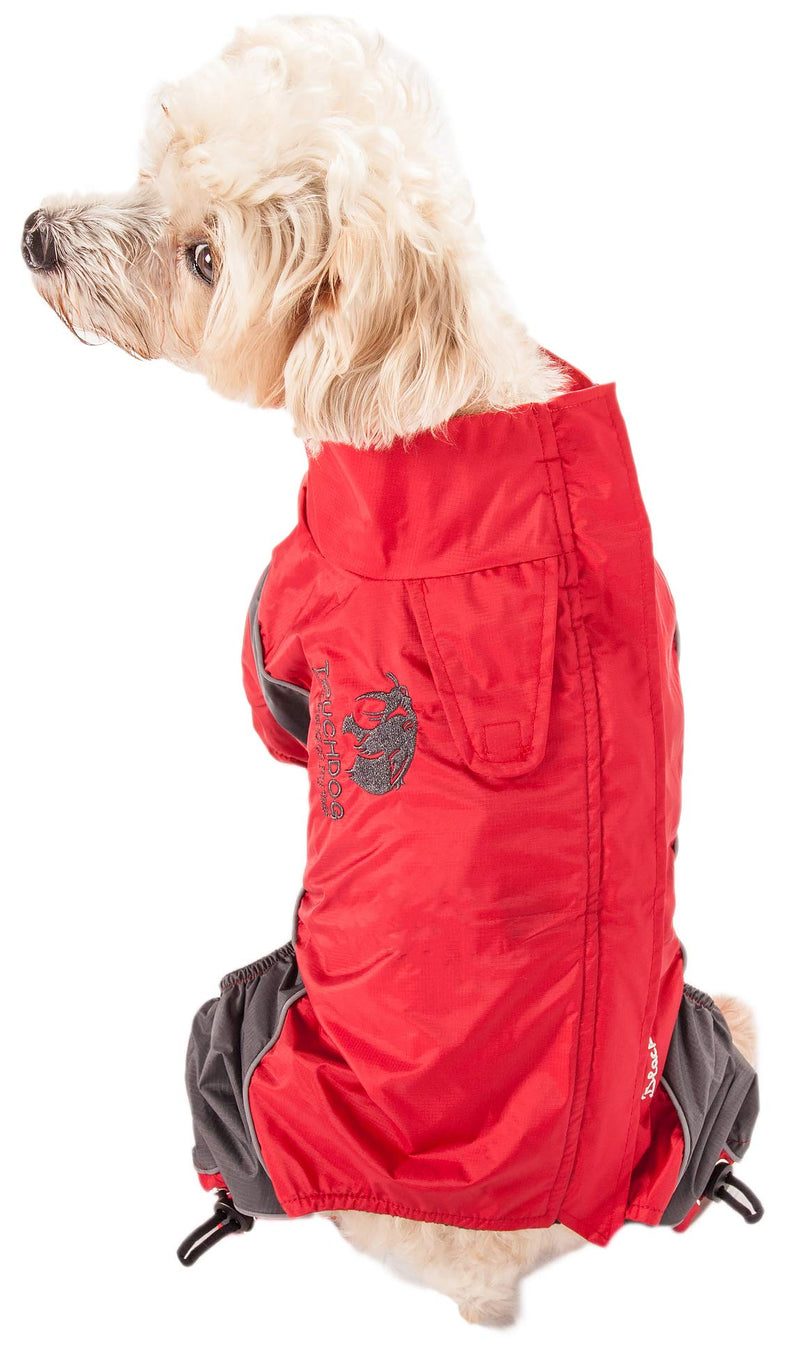 touchdog Quantum-Ice Full-Bodied Adjustable and 3M Reflective Dog Jacket w/Blackshark Technology Red, Charcoal Grey Medium - PawsPlanet Australia