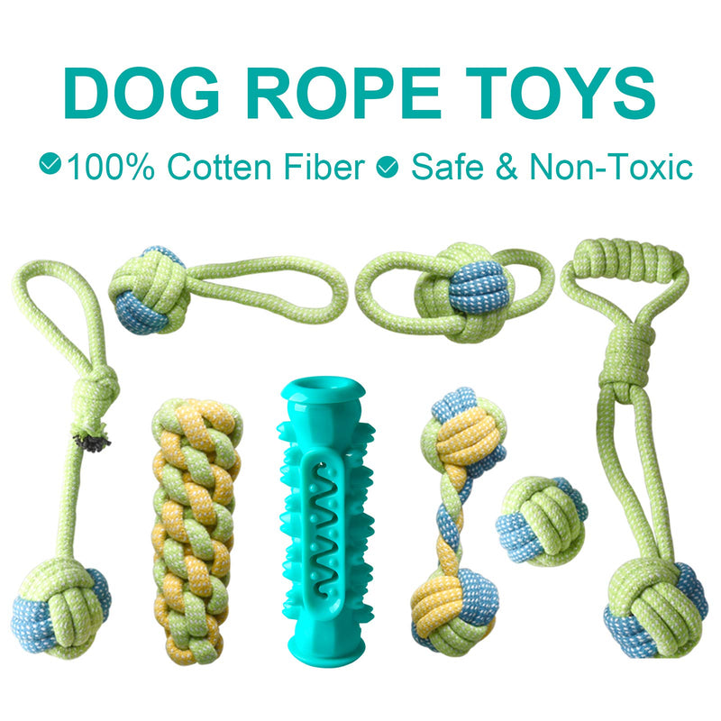 Dog Rope Toys, Dog Chew Toys for Puppy Teething, 8 Pack Rope Toys for Aggressive Chewers, Durable Dog Rope Toys for Medium to Small Dogs, Pet Toys for Dogs with Interactive Rope Teething Toys - PawsPlanet Australia