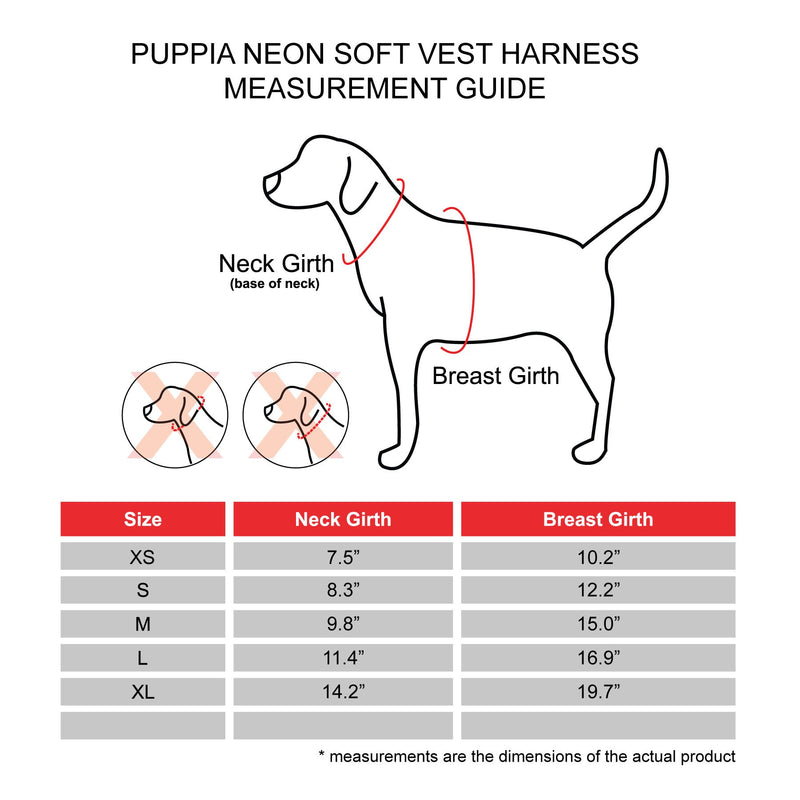 Puppia Neon Soft Vest Harness B, X-Large, Pink - PawsPlanet Australia