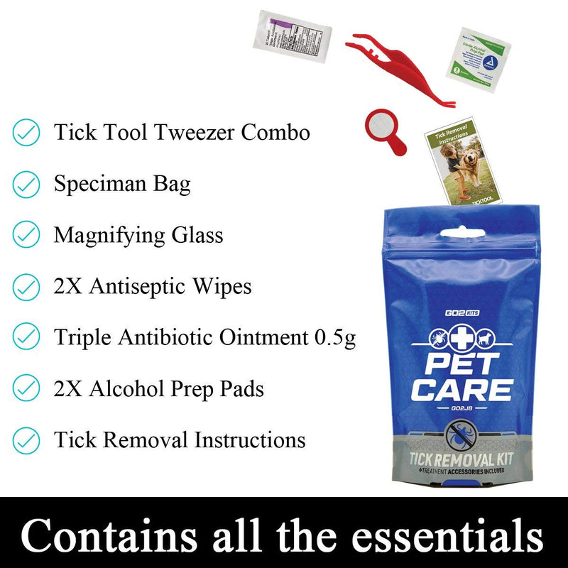 Go2Kits Tick Removal Kit with Tick Remover Tool for Humans & Pets 1 Pack - PawsPlanet Australia