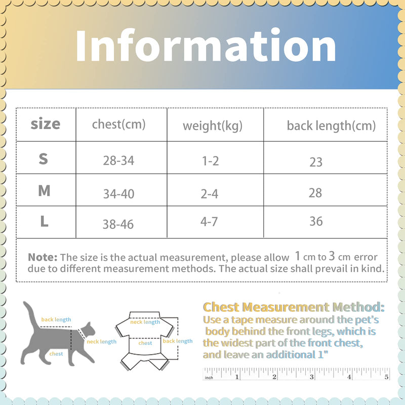 CGLRybO Cat Bodysuit After Surgery Castration Pet Medical Surgical Shirt Surgery Recovery Suits for Cats (Style:Cat, M) Style:Cat - PawsPlanet Australia