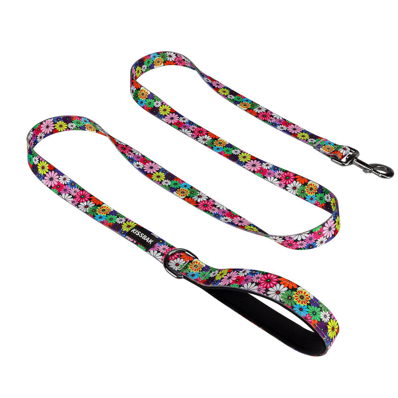 KISSBAK Dog Leash for Small-Medium-Large Dogs - Comfortable Padded Handles,Premium Floral Sunflower Dog Training Leash,Walking Lead for Dogs (Floral, Large (1 Inch x 6 Feet)) Large (1 Inch x 6 Feet) - PawsPlanet Australia