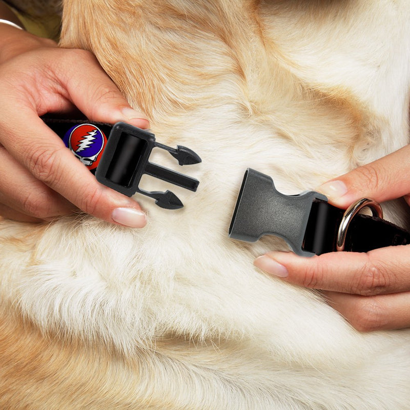 Buckle-Down Plastic Clip Collar - Steal Your Face Repeat Black/Color - 1/2" Wide - Fits 8-12" Neck - Medium 1.5" Wide - Fits 18-32" Neck - Large - PawsPlanet Australia