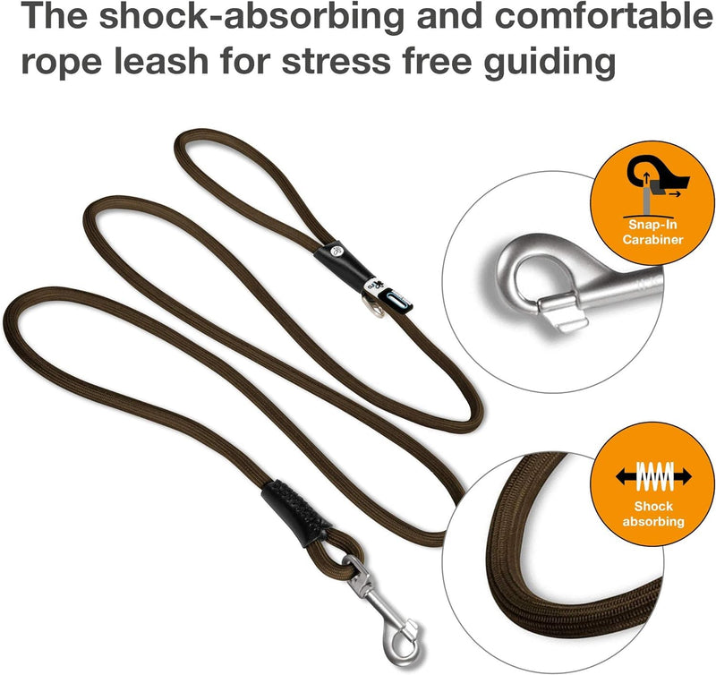 Stretch Comfort Leash Brown L - PawsPlanet Australia