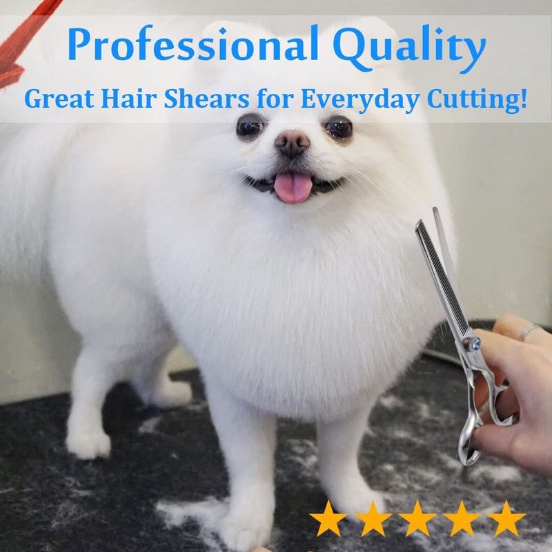 JASON 7" 50 Teeth Thinning Dog Grooming Scissor Ergonomic Pet Grooming Thinning Shears Blender Dog Cat Trimming Texturizing Kit 30% Thinning Rate 7.0" - PawsPlanet Australia