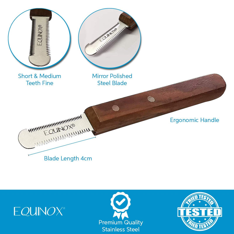 EQUINOX Dog Stripping Terries Knife Right Handed small & Medium Cut Blade - PawsPlanet Australia