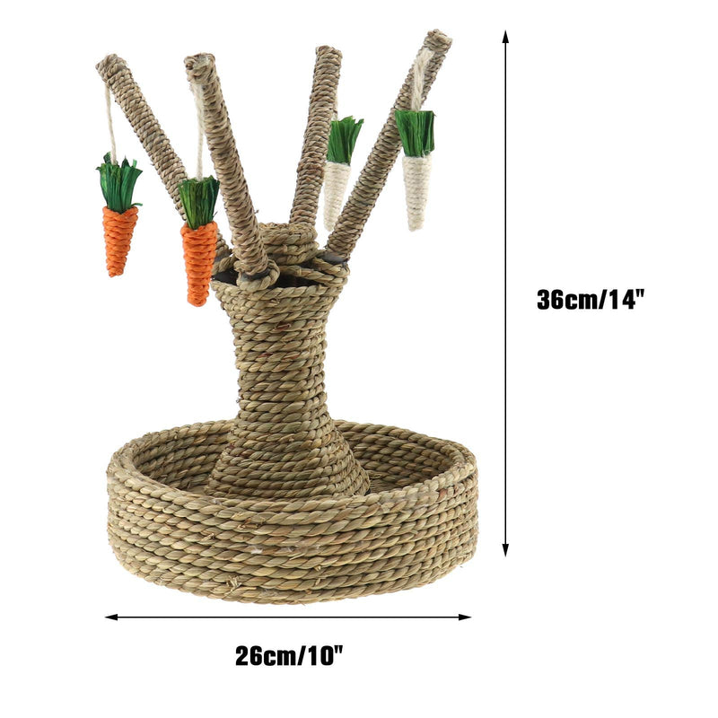 EMSea Bunny Toy Tree, with Imitative Carrot Hemp Rope Design for Scratching Chewing Funny Exercising Playing - PawsPlanet Australia