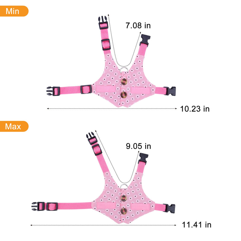 Filhome Rabbit Vest Harness and Leash Set Formal Suit Style Bunny Harness Adjustable Soft Harness with Button Decor for Rabbit Ferret Bunny Kitten Guinea Pig Small Animal Walking S Pink - PawsPlanet Australia