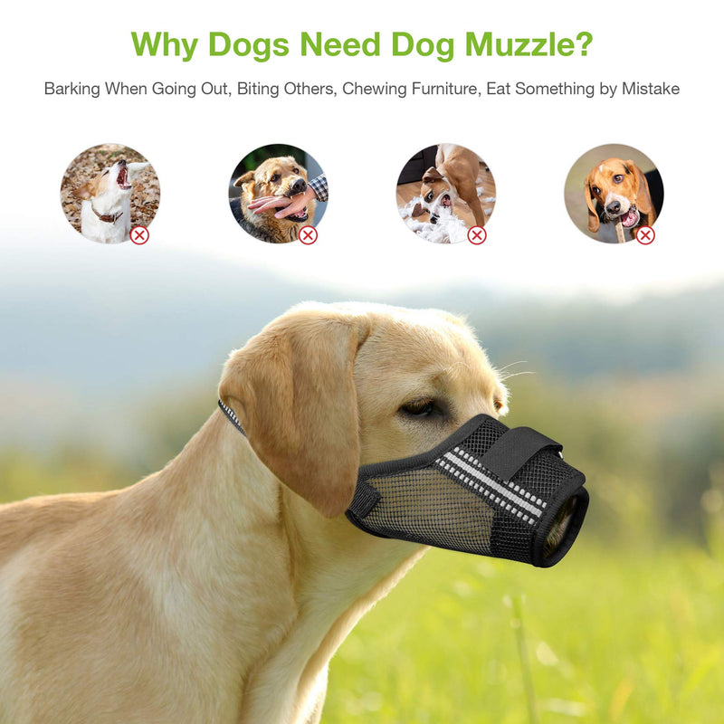 IREENUO Mesh Dog Muzzle, Air Breathable Soft Pet Muzzle with 2 Adjustable Velcros, Prevent Dogs from Barking Chewing and Biting, for Small Medium and Large Dogs S - PawsPlanet Australia