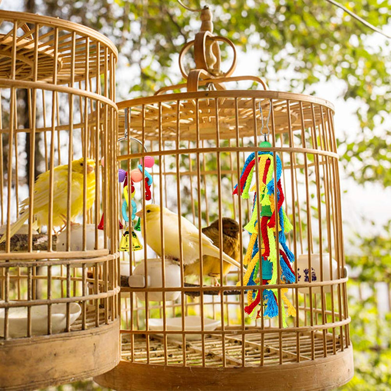 Small Bird Swing Toys, 6 PCS Parrots Chewing Natural Wood and Rope Bungee Bird Toy for Anchovies, Parakeets, Cockatiel, Conure, Mynah, Macow and Other Small Birds - PawsPlanet Australia