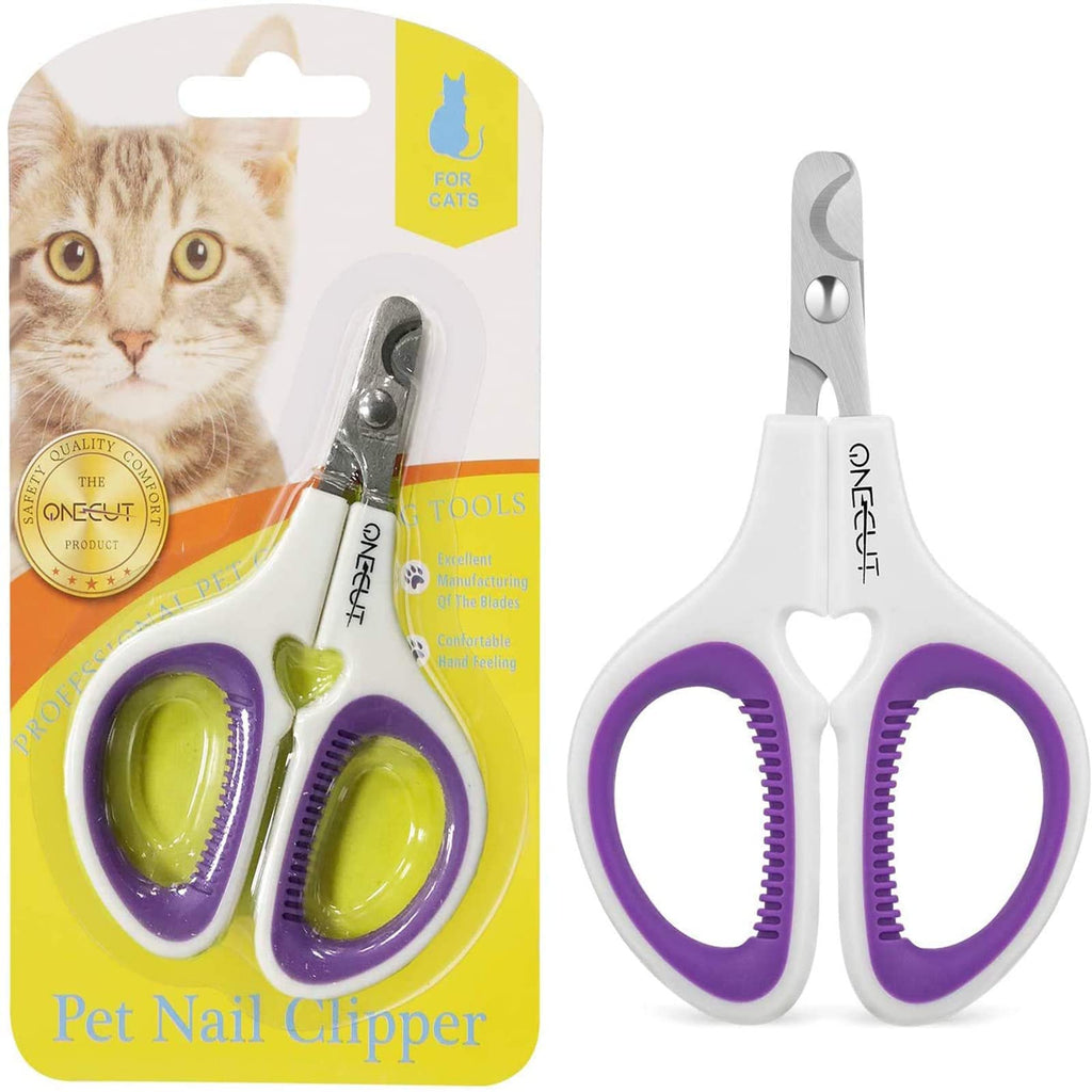 OneCut Rabbit Claw Scissors, Claw Scissors for Dogs with Non-Slip Handles, Nail Clippers for Pets, Claw Nail Clippers for Trimming Cats, Puppies, Kittens (Pink) (S, Purple) S 1 Purple - PawsPlanet Australia