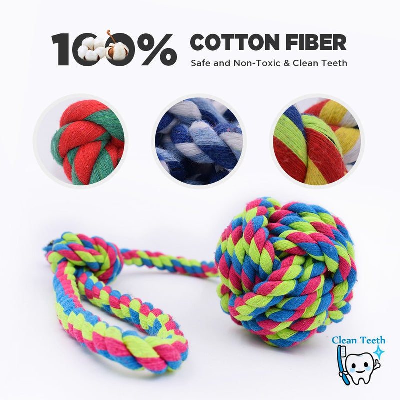 RIO Direct Dog Rope Toys, Durable Dog Rope Chew Toys Set for Aggressive Chewers, Interactive Cotton Rope - Avoid Boredom and Anxiety - Best Gift for Medium to Large Breeds (4Pack) - PawsPlanet Australia