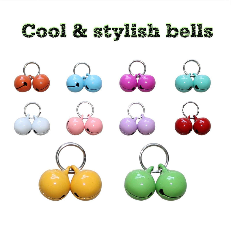 [Australia] - RYPET Cat Collar Bells (24 Pack), Strongest & Loudest Dog Collar Bells, Bell Training Charm Pendants for Pet Cat Dog Necklace Collar 24 Pack 