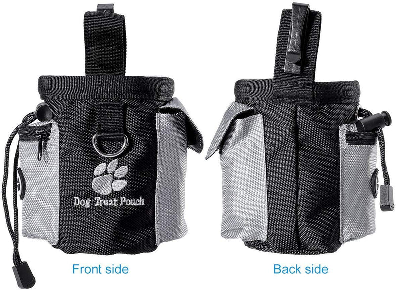 Voarge Dog Food Bag, Portable Food Bag, Built-in Poop Bag Dispenser Food Bag Treat Bag Snack Bag with Clip Food Bag for Dog Training and Training - PawsPlanet Australia