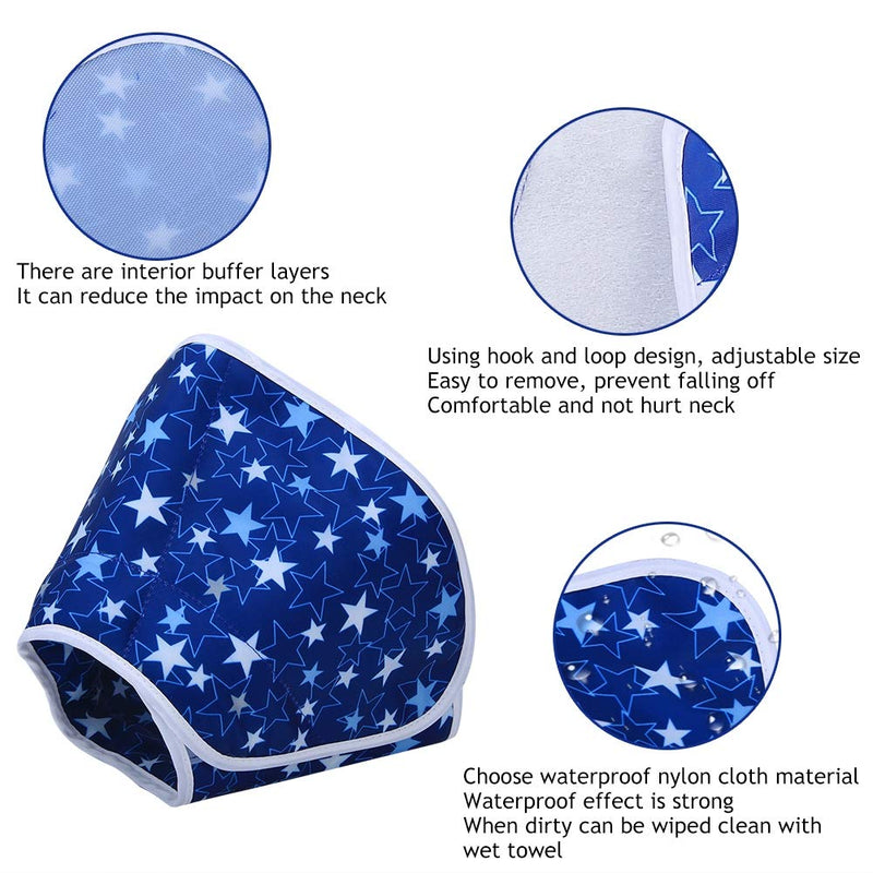 Cat Recovery Collar Star Pattern Cat Cone Collar Pet E-Collar Elizabethan Collars Waterproof Protective Collar for Cat Kitten Puppy (S) S - PawsPlanet Australia