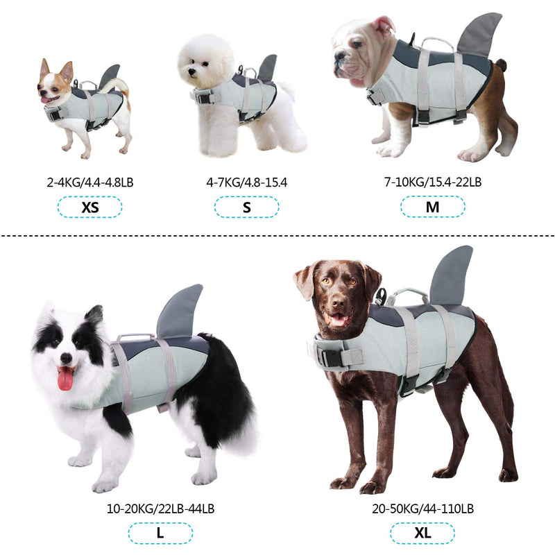 [Australia] - Phyxin Dog Life Jacket Adjustable Dog Safety Vest Pet Life Jackets for Dogs with Rescue Handle Flotation Lifesaver for Dog Life Vest for Swimming Water Safety for Pool Beach Boating X-Large Gray 