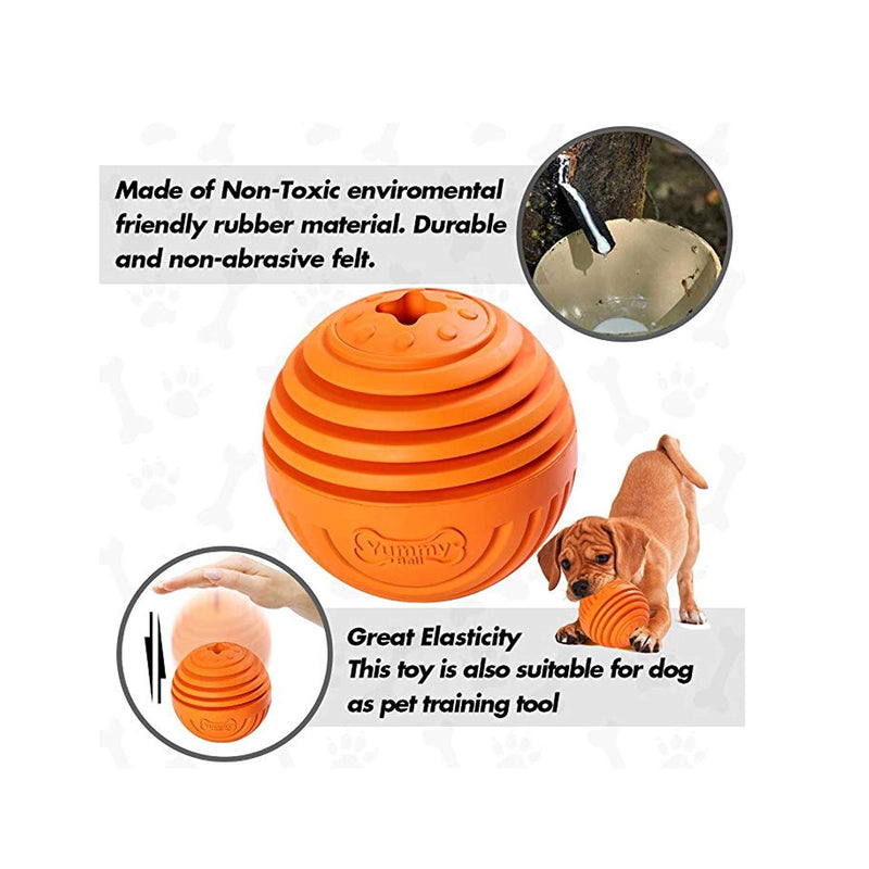 [Australia] - GrayCell Pet Dog IQ Treat Ball Interactive Food Dispensing Toy,Smart IQ Training Play Toy for Small Medium Dogs Orange 