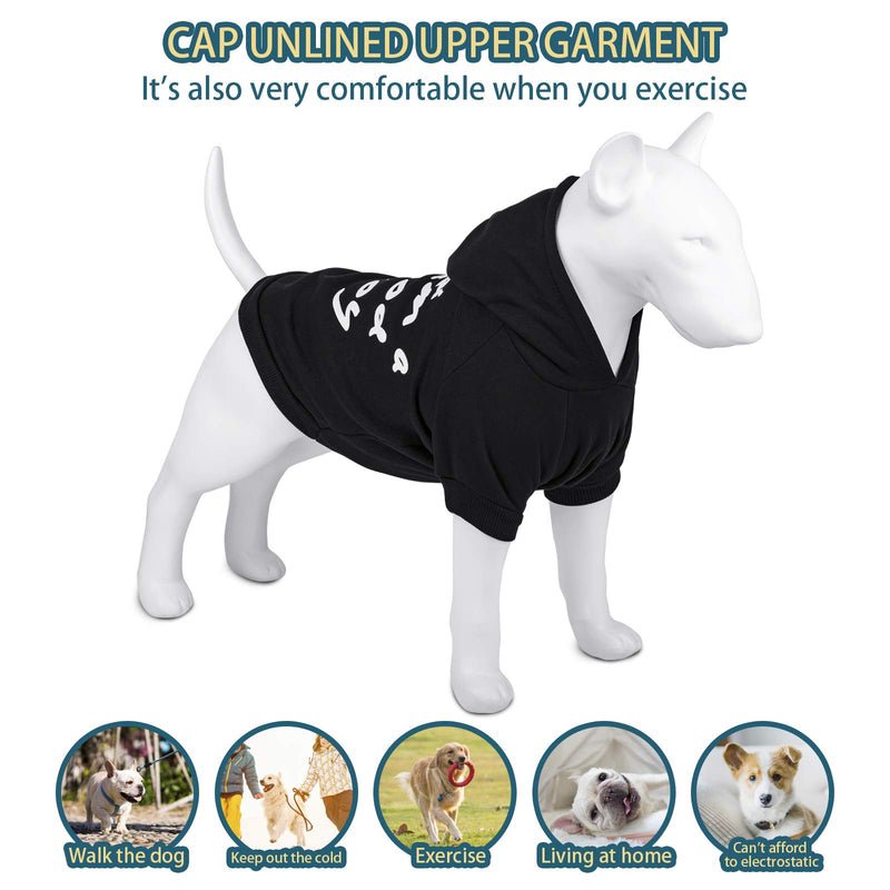 Hozz Dog Hoodie Small Pet Sweatershirt Pajamas Black Hoodie - PawsPlanet Australia