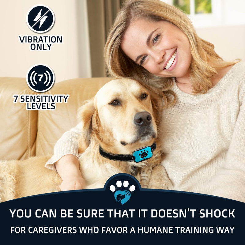 PawPets Rechargeable Anti Bark Collar - No Shock Training Dog Collar - Humane with Vibration and Sound Barking Collar for Small Medium Large Dogs - 2 Pack Battery - PawsPlanet Australia