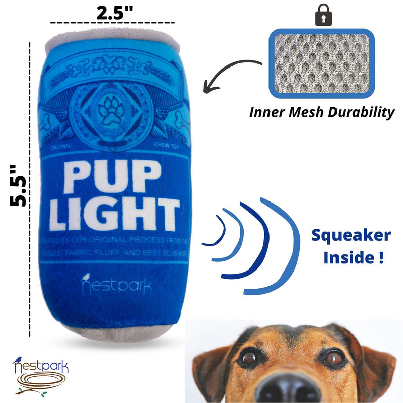 Pup Light and Pups Blue Ribbin - Funny Dog Toys - Plush Squeaky Dog Toys for Medium, Small and Large - Cute Dog Gifts for Dog Birthday - Cool Stuffed Parody Dog Toys (2 Pack) (Mix) Mix - PawsPlanet Australia