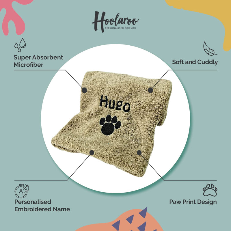 Personalised Dog Towel Personalised Gifts for Dogs Absorbent Pet Towel for Dogs Personalised Puppy Gifts 110 x 60 cm - PawsPlanet Australia