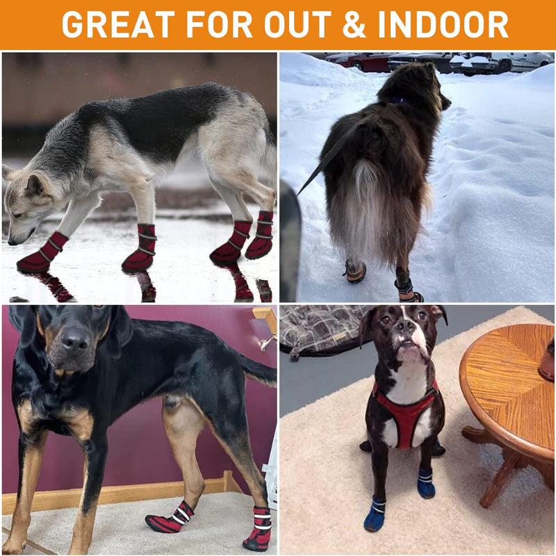 Dog Shoes for Large Dogs Medium Winter Snow Dog Booties with Adjustable Straps Rugged Anti-Slip Sole Paw - Sports Running Hiking Pet Dog Boots Protectors Comfortable Fit XS(Width 1.57in) Blue - PawsPlanet Australia