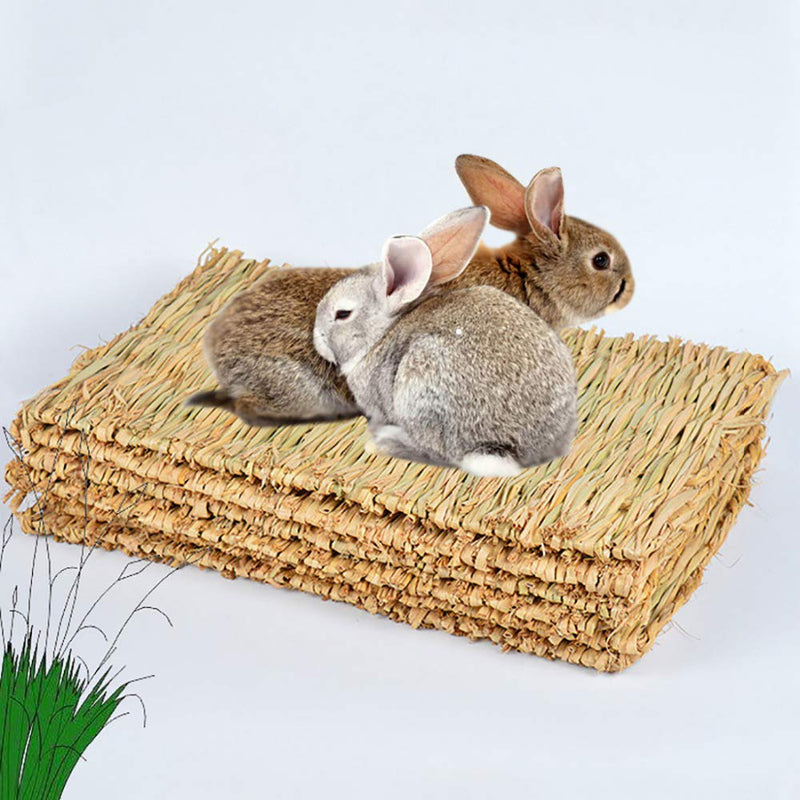 [Australia] - Grass Mat for Rabbit Bunny Chew Toys Woven Bed Mat for Guinea Pig Chinchilla Squirrel Hamster Cat Dog and Small Animal 4PCS 