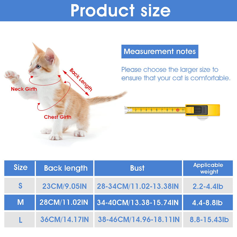 cobee Professional Cat Recovery Suit for Abdominal Wounds or Skin Diseases Kitten Surgery Recovery Suit E-Collar Alternative for Cats and Dogs Post Surgery (S, Blue) Size S, Blue - PawsPlanet Australia