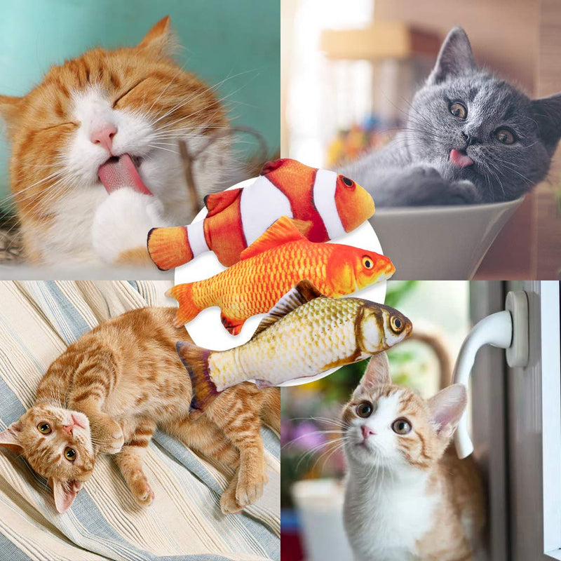 AISHNA Catnip Fish Toys, 6 Pack Catnip Stuffed Toys, Fish Cat Toy Perfect for Biting, Chewing and Kicking, Entertain cat at home - PawsPlanet Australia