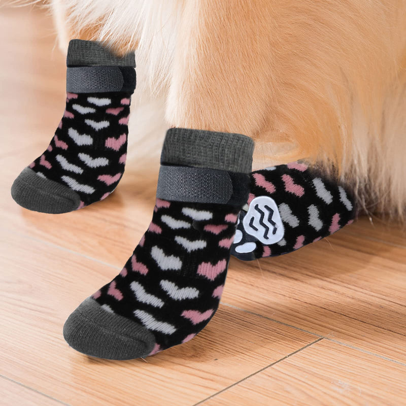 Rypet Anti Slip Dog Socks 3 Pairs - Dog Grip Socks with Straps Traction Control for Indoor on Hardwood Floor Wear, Pet Paw Protector for Small Medium Large Dogs Small (6 Count) - PawsPlanet Australia