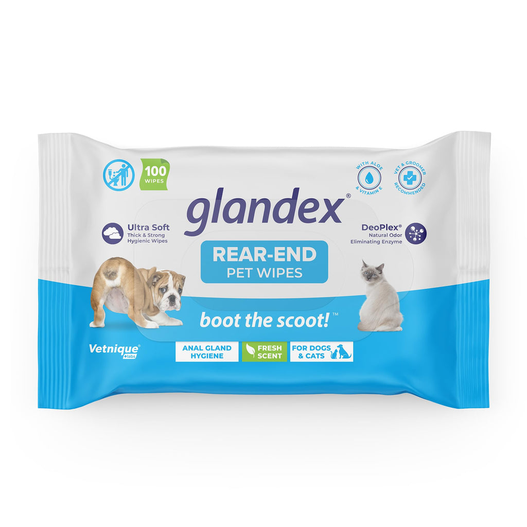 Glandex® Wipes for Dogs, Cats and Pets Cleaning Deodorizing Hygienic Care Wipes for Anal Glands (100ct Bag) 100ct Bag - PawsPlanet Australia