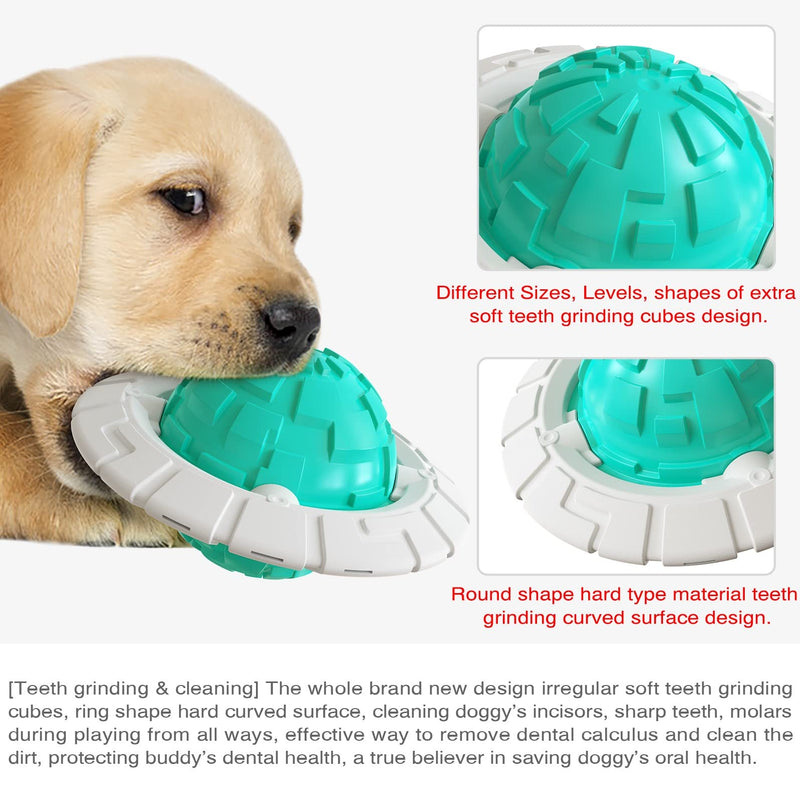 MENGWU Dog Chew Toy for Aggressive Chewers: Bite Resistant and Durable Frisbee Ball Toy with Squeaker for Dogs Indoor or Outdoor Interactive Toy - PawsPlanet Australia