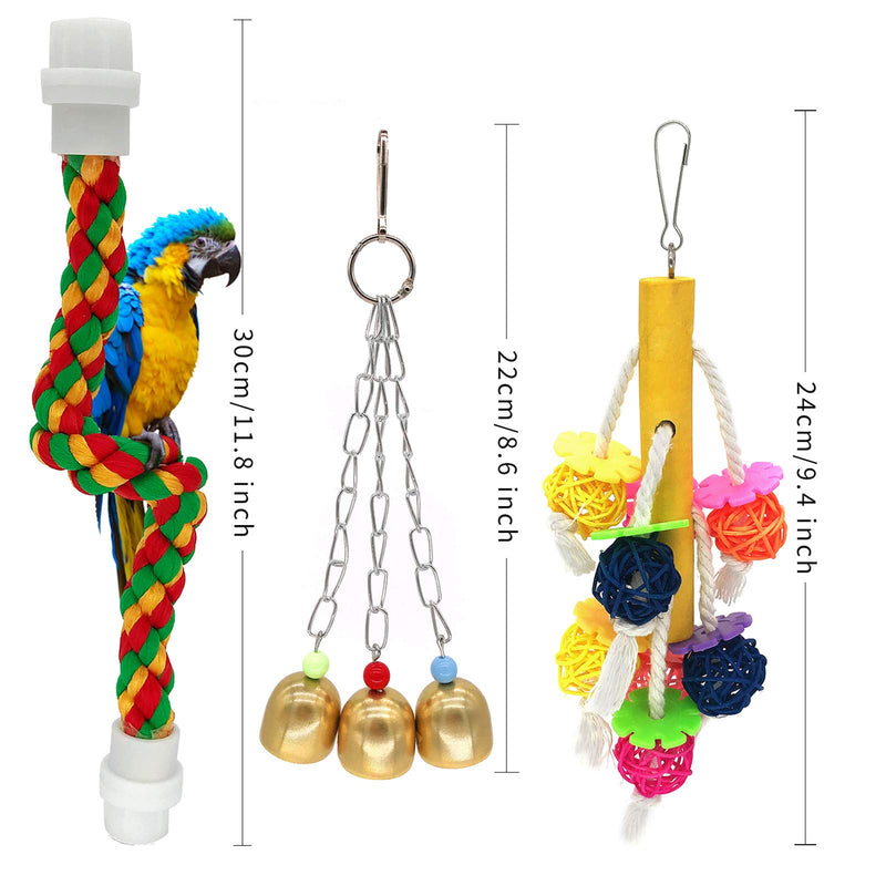 McFeddy Bird Toy Bird Swings Parrot Chew Toy,Pet Hammock Swing Toy,Hanging Bell Small Pet Bird Cage Toy, Suitable for Small Parrots, Macaws, Starlings, Love Birds, Finch and Other Small Birds A - PawsPlanet Australia