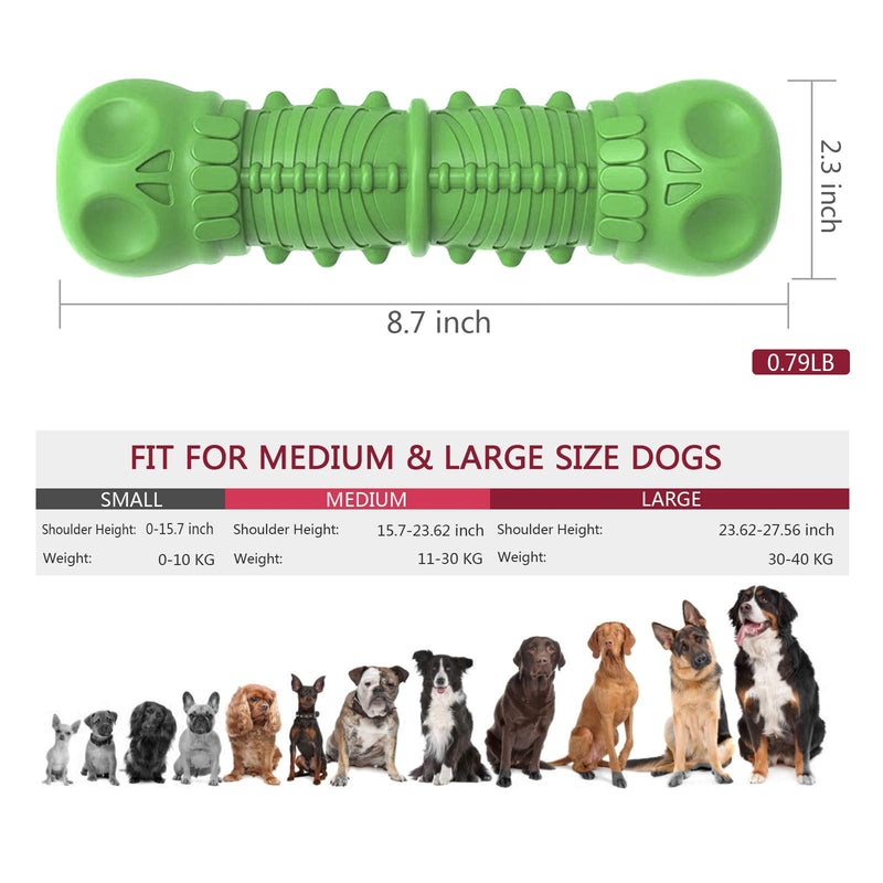 Dog Chew Toys for Aggressive Chewers Large Breed Medium,Squeaky Dog Toys Made with Toughest Natural Rubber,Indestructible Tough Durable Dog Toys Teeth Cleaning Chews Dog Toy (Green) Green - PawsPlanet Australia