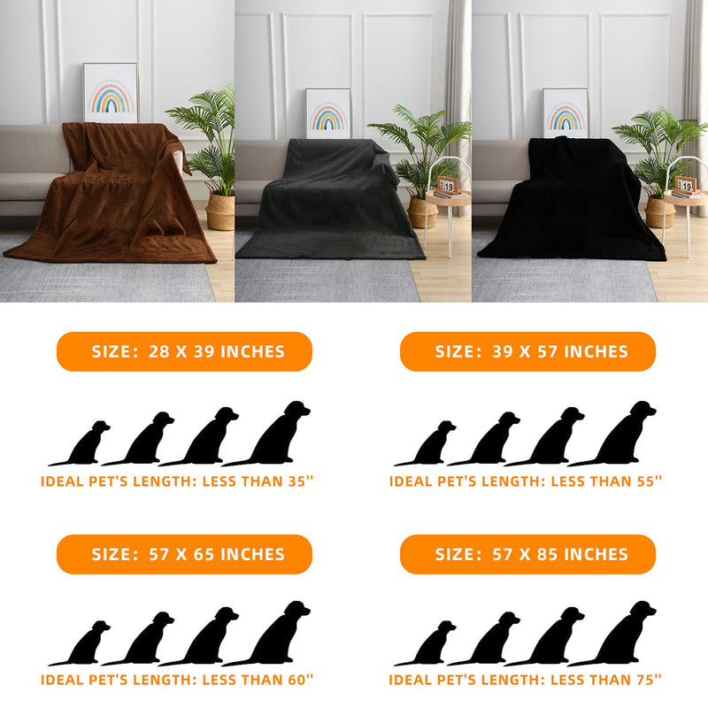 Waterproof Pee Proof Dog Blanket Cat Blanket for Large Medium Small Puppy Dogs Cats, Soft Sherpa Fluffy Fleece Washable Pet Blanket for Bed Sofa Couch Crate, Thick Durable Dog Bed Cover Black 28"X39" 28''×39'' - PawsPlanet Australia