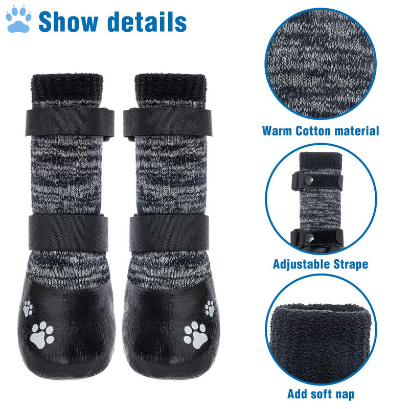 KOOLTAIL Dog Socks Anti-Slip Dog Boots with Straps Traction Control, Paw Protection Sets for Indoor Hardwood Floors & Outdoor, Fits Small Medium Large Dogs - PawsPlanet Australia