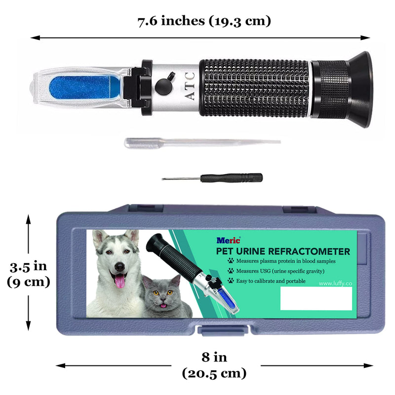 MERIC Refractometer for Pet Urine, Accurate Measuring Device for Specific Gravity, Compact and Portable Tool for Cats, Dogs, and Other Animals, Comfortable Eyepiece and Non-Slip Grip, 1 Pc Per Pack - PawsPlanet Australia