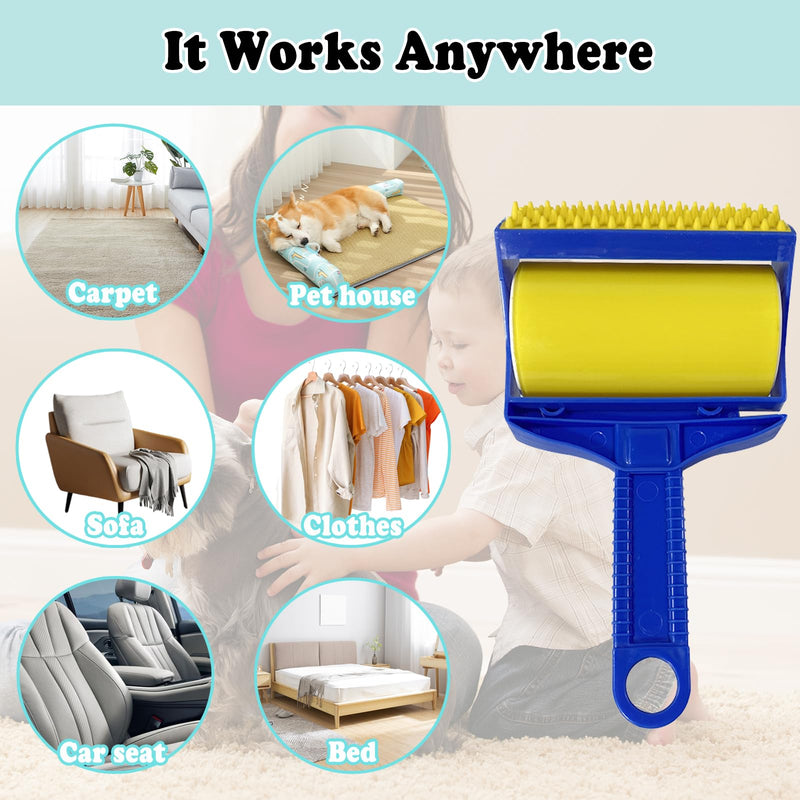 Stick it Roller Set, Waldspring Reusable Lint Rollers for Pet Hair, Washable Pet Hair Remover, Lint Roller for Pet Hair, Suitable for Home and Travel, for Clothes, Carpets, Car Seats - PawsPlanet Australia