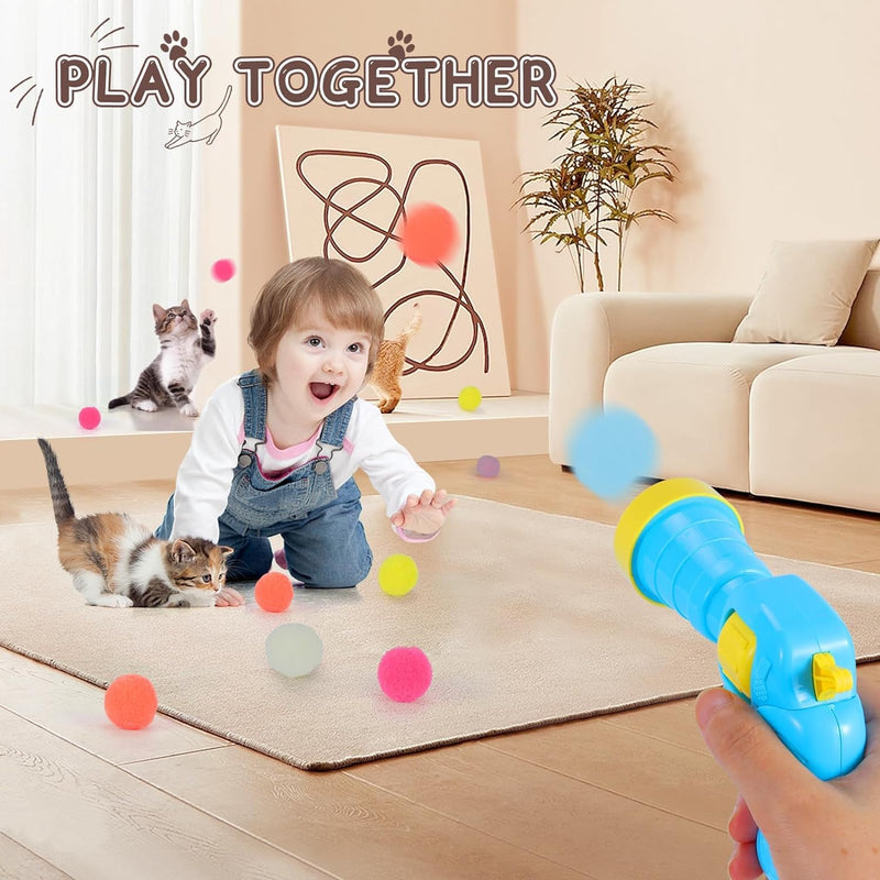 Mkitnvy cat toy 50 balls, soft cat balls, kitten pompom toy balls, plush kitten pet toy balls, interactive toy for cats and kittens - PawsPlanet Australia