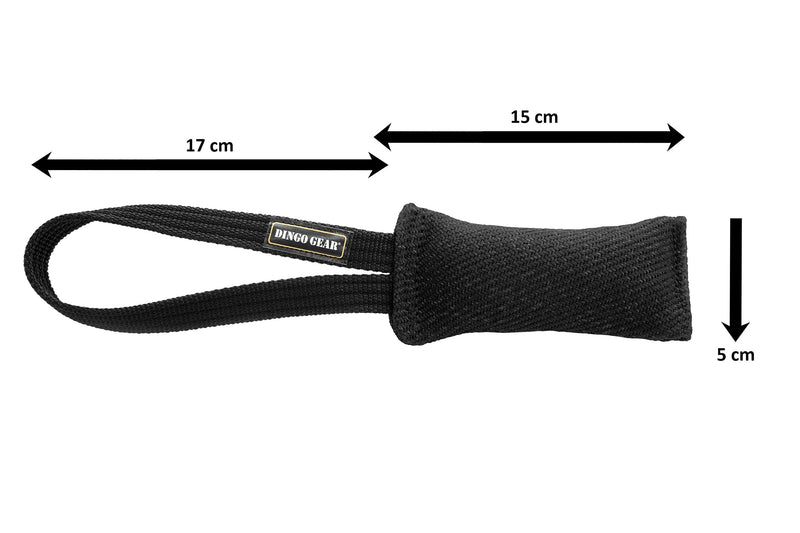 DINGO GEAR Nylcot Bite Tug for Dog Training K9 IGP & Fun, 1 Handle, Black 15 x 5 cm - PawsPlanet Australia