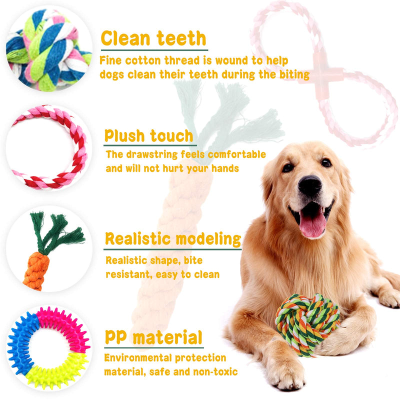 MOOING Dog Toys Avoiding Dogs Boredom Anxiety Dog Chew Toys Durable Puppy Toys,Best Gift for Small/Medium Pets,10 Pack,Beneficial to Dog's Mental Health and Teeth Cleaning - PawsPlanet Australia