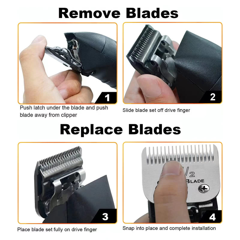Professional Detachable Replacement Ceramic Blades set,compatible with Andis AGC,BDC,BGC,MBG Series,oster Classic 76/Star-Teq/Power-Teq Clippers,Size 1-1/2+Size 2#,2 pcs Size 1-1/2(2 pcs) - PawsPlanet Australia