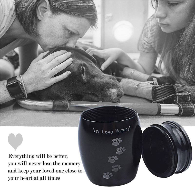 N/W Pet Urns for Dogs Ashes, Pet Urn Dog Urns for Ashes, Pet Memorial Urns Small Urns for Pet Ashes, Mini Cremation Urns Keepsake Urn for Pet Dog Cat to Remember Your Love (Black) - PawsPlanet Australia